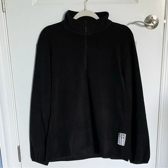 New! Rains Black Fleece Half Zip Pullover Top nwt 29700 - Picture 2 of 15